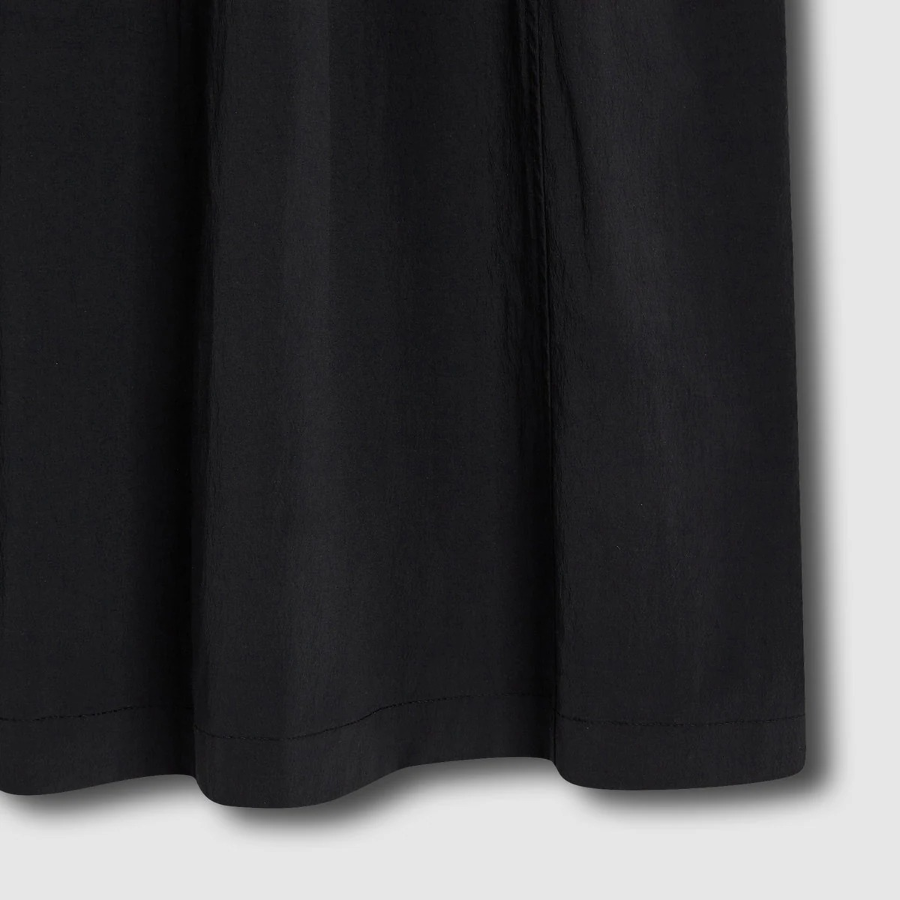 JAJU Square Texture Waist String Dress – Black