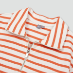 JAJU Cotton Collar Short-Sleeve Dress – Orange