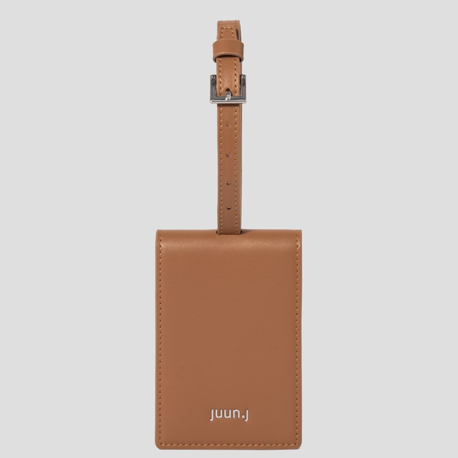 JUUN.J Mirror Card Slot Leather Charm – Brown