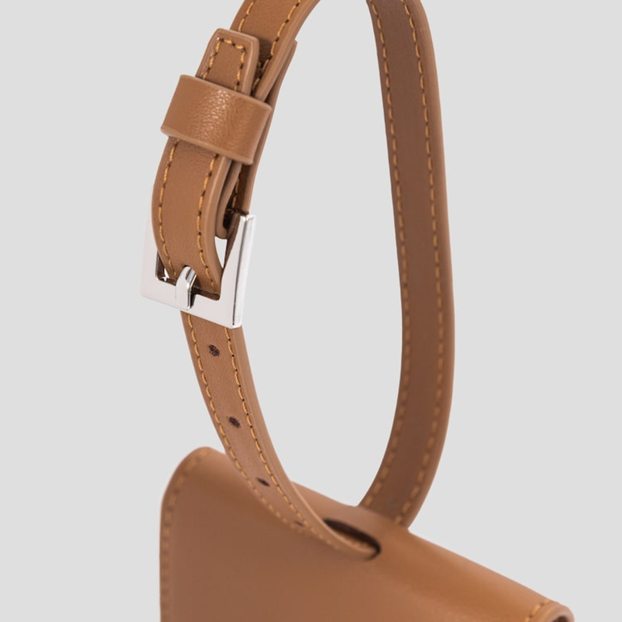JUUN.J Mirror Card Slot Leather Charm – Brown