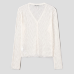 8 seconds V-neck Texture Cardigan — Ivory