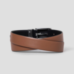 Theory Men Abhy Leather Reversible Belt - Cognac