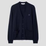Maison Kitsune Men Bold Fox Head Patch Regular Cardigan - Ink Blue