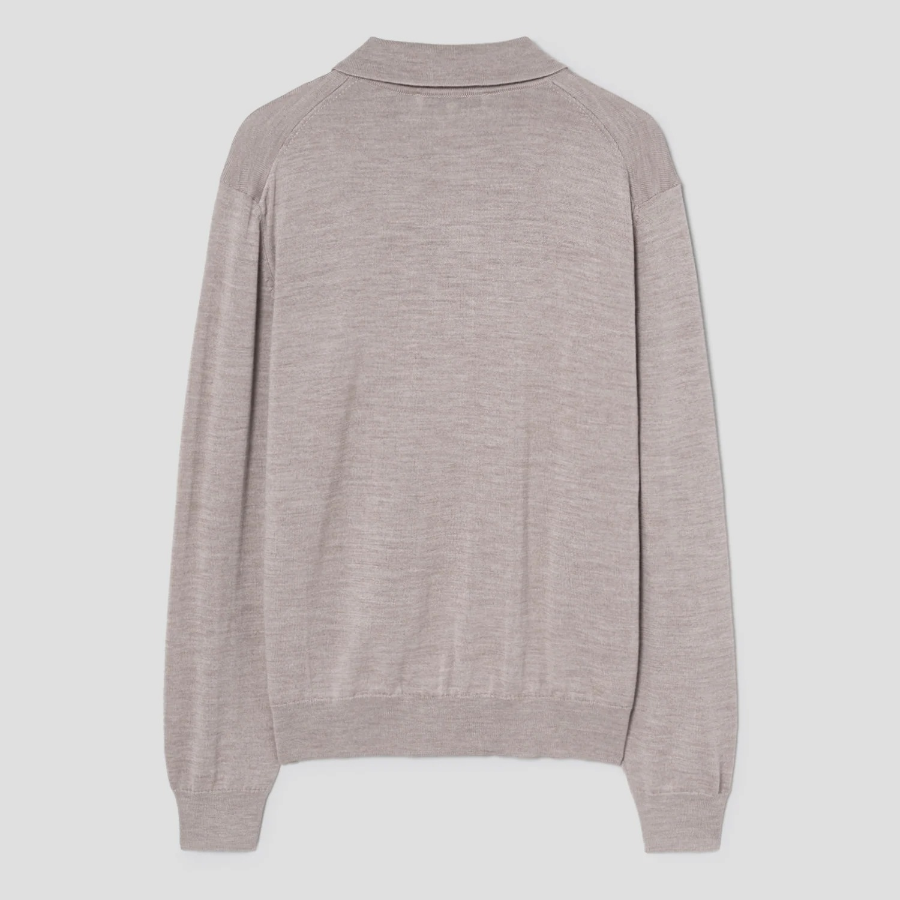 Maison Kitsune Men Bold Fox Head Patch Polo Jumper - Marble