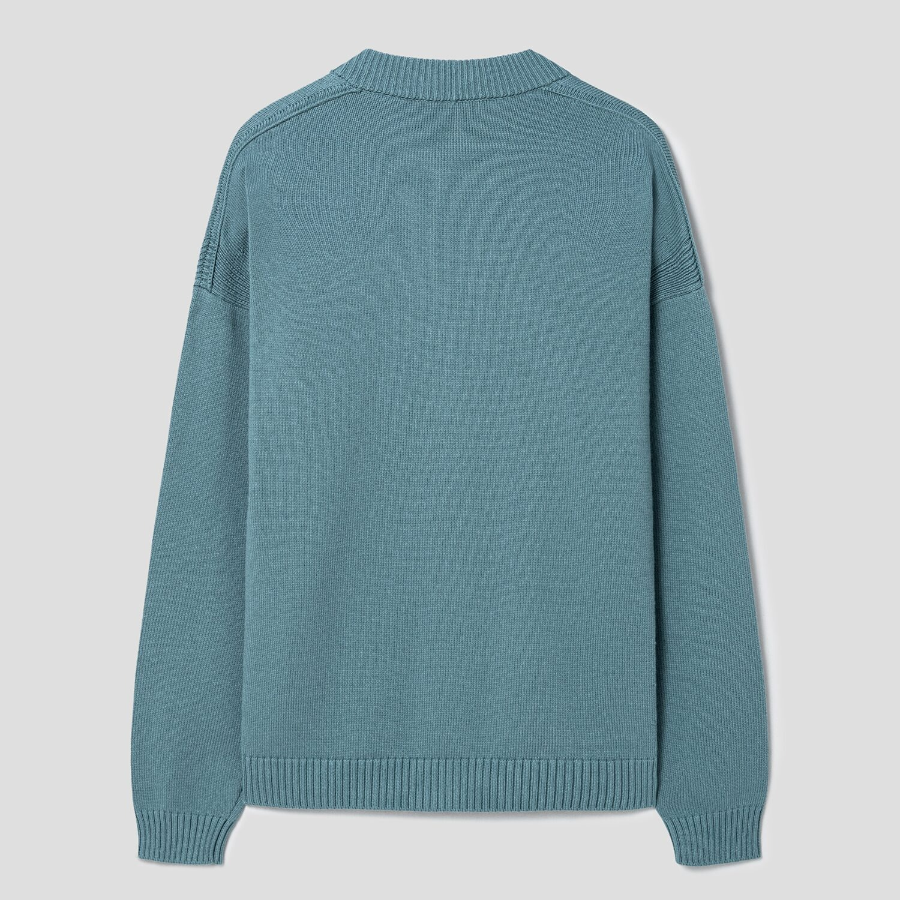 Maison Kitsune Men Bold Fox Head Patch Comfort Cardigan - Soft Teal