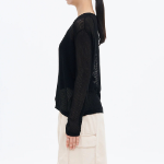 8 seconds Textured Long Sleeve Pullover — Black