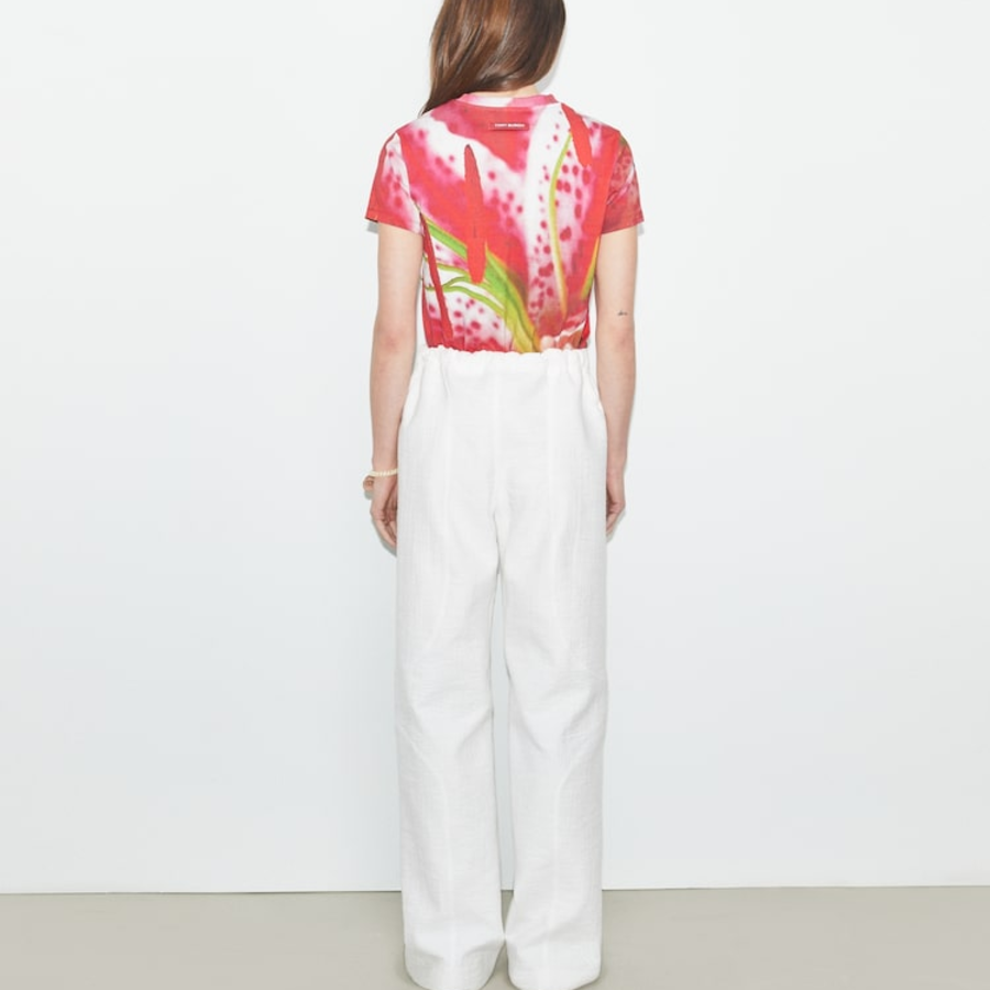 TORY BURCH Printed Cotton T-Shirt – Pink Lily