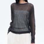 8 seconds Winter Loose Fit Sheer Pullover — Ivory