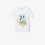 TORY BURCH Lucky Duck Cotton T-Shirt – White