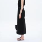 8 seconds Cotton H-Line Long Skirt — Black