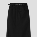 8 seconds Cotton H-Line Long Skirt — Black