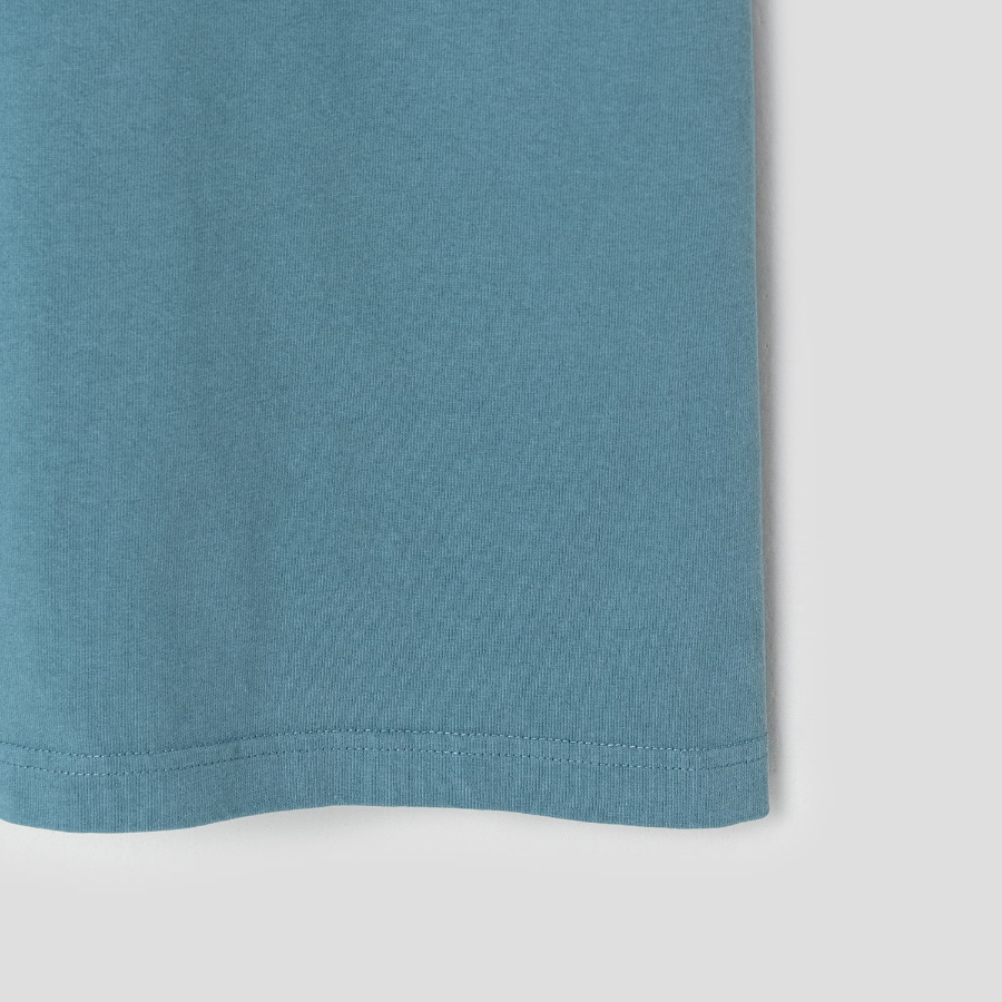 Maison Kitsune Men Bold Fox Head Patch Comfort Tee Shirt - Seine Blue