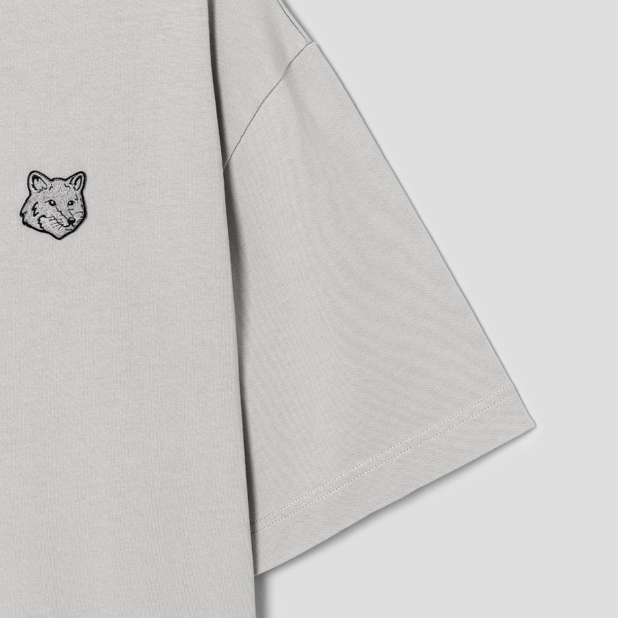 Maison Kitsune Men Bold Fox Head Patch Oversize Tee Shirt - Truffle