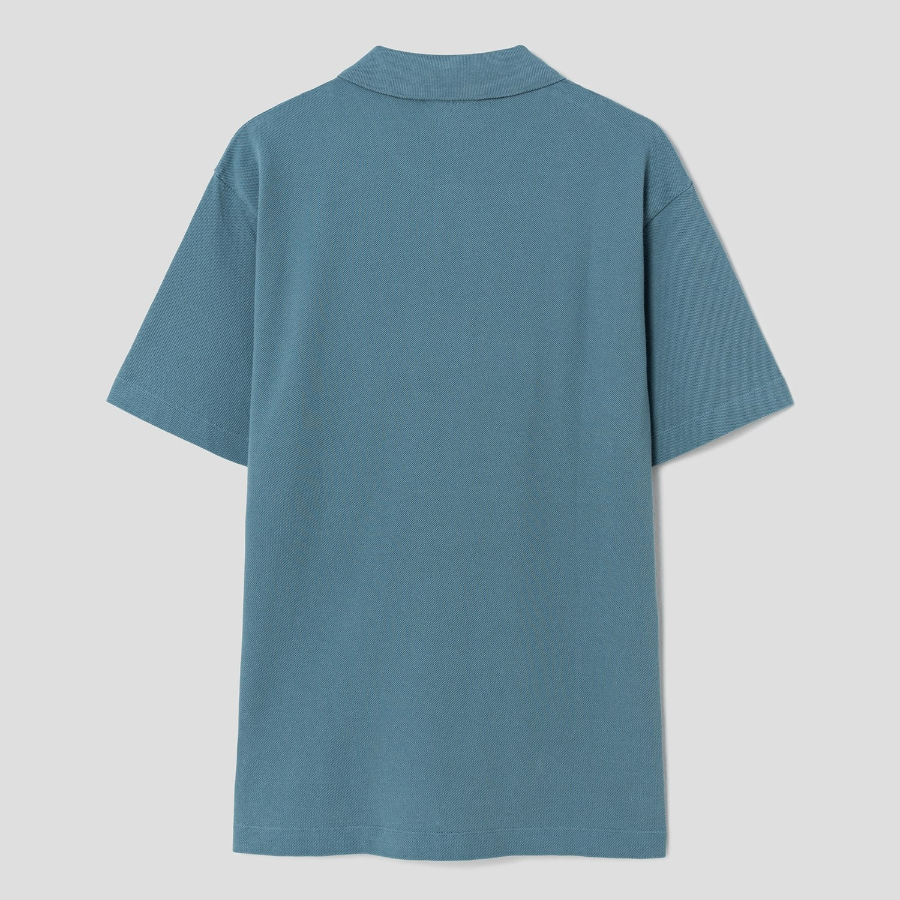 Maison Kitsune Men Bold Fox Head Patch Comfort Polo - Seine Blue