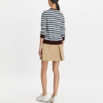 TORY BURCH Cashmere Stripe Tennis Cardigan – Navy