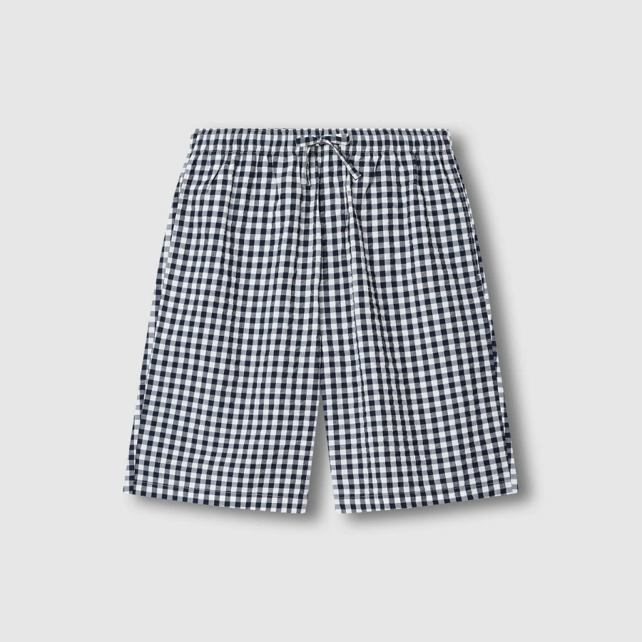 JAJU Seersucker 5-Part Pajama Set – Light Navy