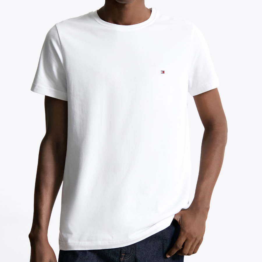 TOMMY HILFIGER [Official Headquarters] Slim Stretch Short Sleeve T-Shirt (T12F6TPO04CMT1YBR)