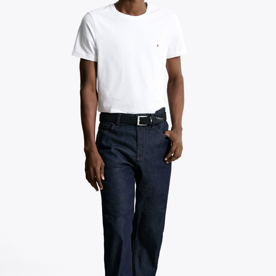 TOMMY HILFIGER [Official Headquarters] Slim Stretch Short Sleeve T-Shirt (T12F6TPO04CMT1YBR)