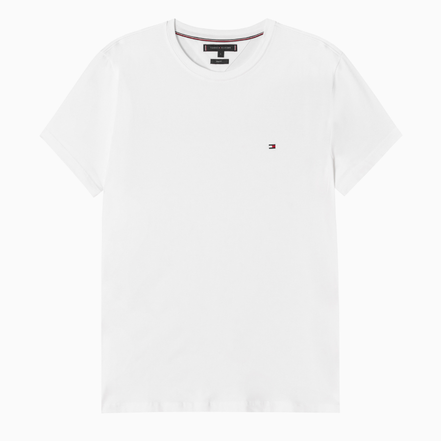 TOMMY HILFIGER [Official Headquarters] Slim Stretch Short Sleeve T-Shirt (T12F6TPO04CMT1YBR)