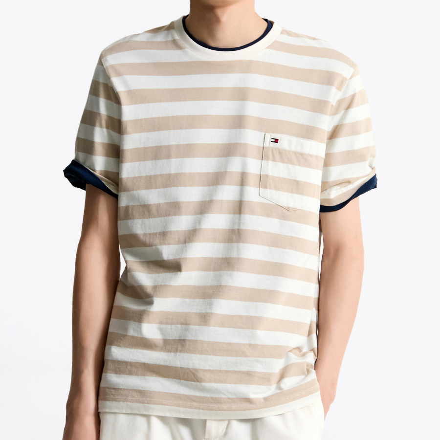 TOMMY HILFIGER [Official Headquarters] Stripe Pocket T-Shirt (T12F1TPO110MT10FA)