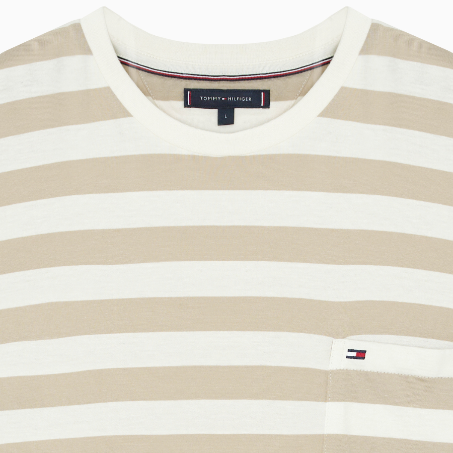 TOMMY HILFIGER [Official Headquarters] Stripe Pocket T-Shirt (T12F1TPO110MT10FA)