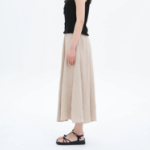 8 seconds Linen Flare Skirt - Beige