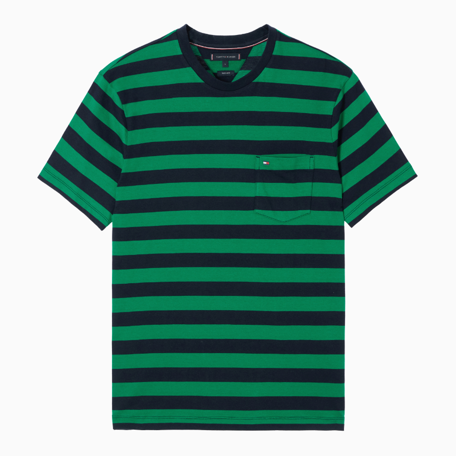 TOMMY HILFIGER [Official Headquarters] Stripe Pocket T-Shirt (T12F1TPO110MT10CD)