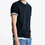 TOMMY HILFIGER [Official Headquarters] Solid Pocket T-Shirt (T12F1TPO110MT1DW5)