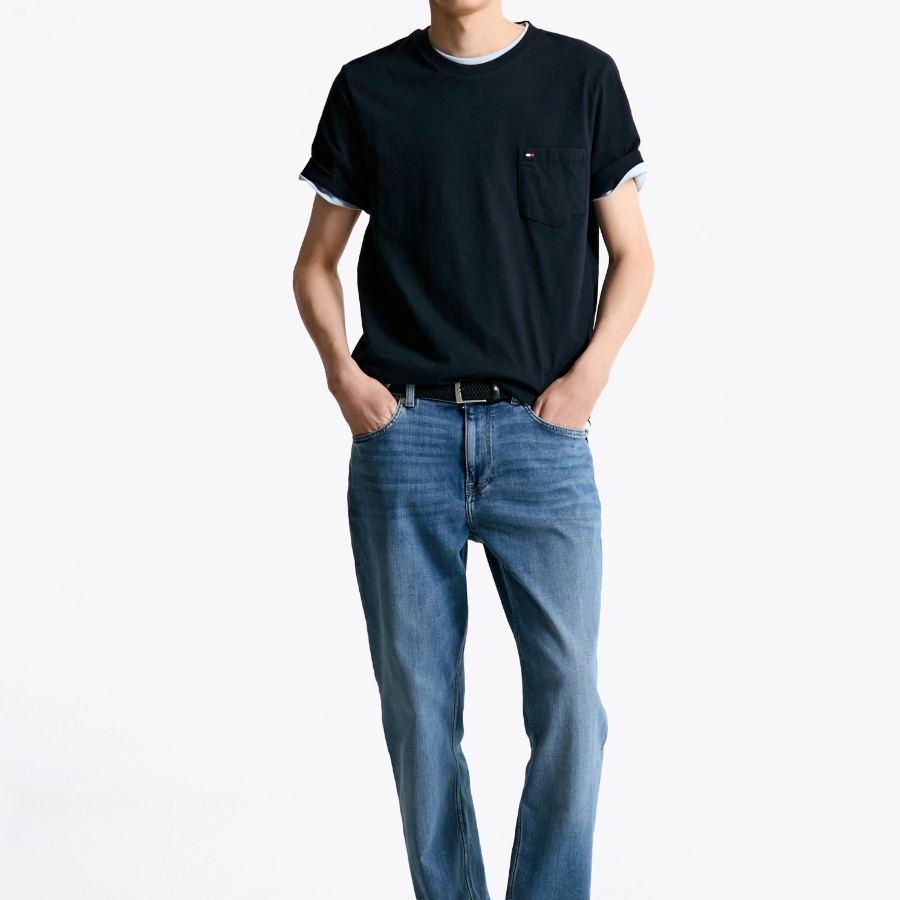 TOMMY HILFIGER [Official Headquarters] Solid Pocket T-Shirt (T12F1TPO110MT1DW5)