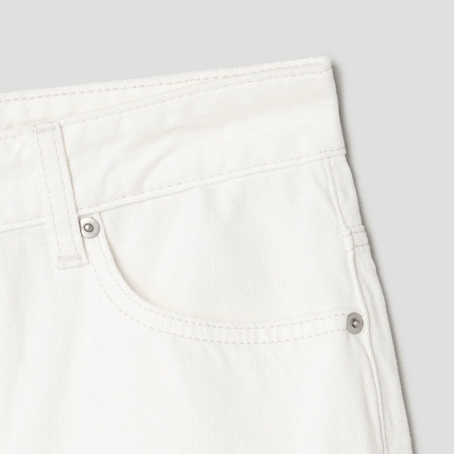 8 seconds White Long Denim Skirt - Ivory