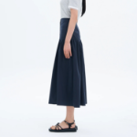 8 seconds Shirring Long Skirt - Navy