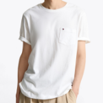 TOMMY HILFIGER [Official Headquarters] Solid Pocket T-Shirt (T12F1TPO110MT1YBR)