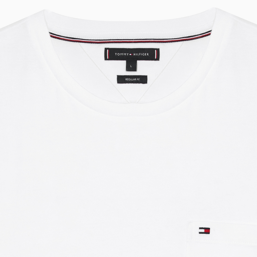 TOMMY HILFIGER [Official Headquarters] Solid Pocket T-Shirt (T12F1TPO110MT1YBR)