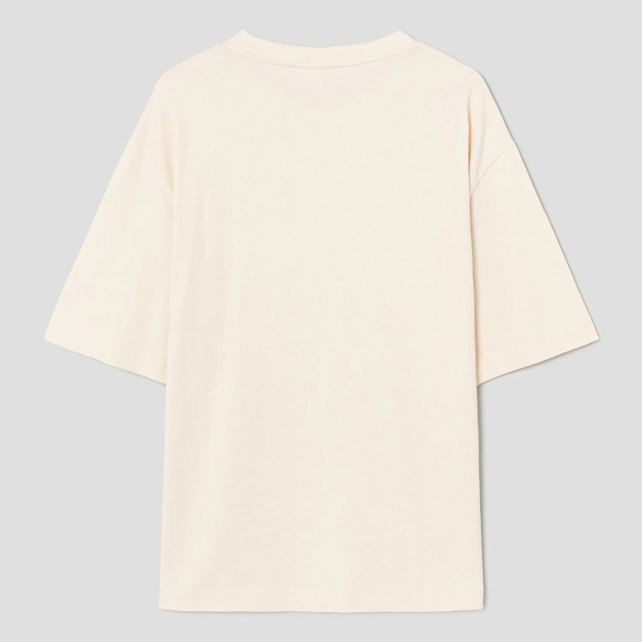 Maison Kitsune Men Maison Kitsune Handwriting Embroidery Oversize Tee - Alabaster