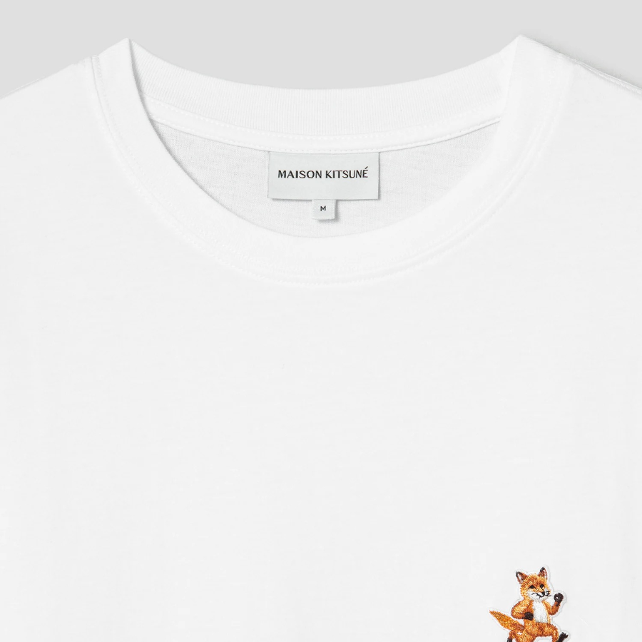 Maison Kitsune Men Speedy Fox Patch Comfort Tee-Shirt - White