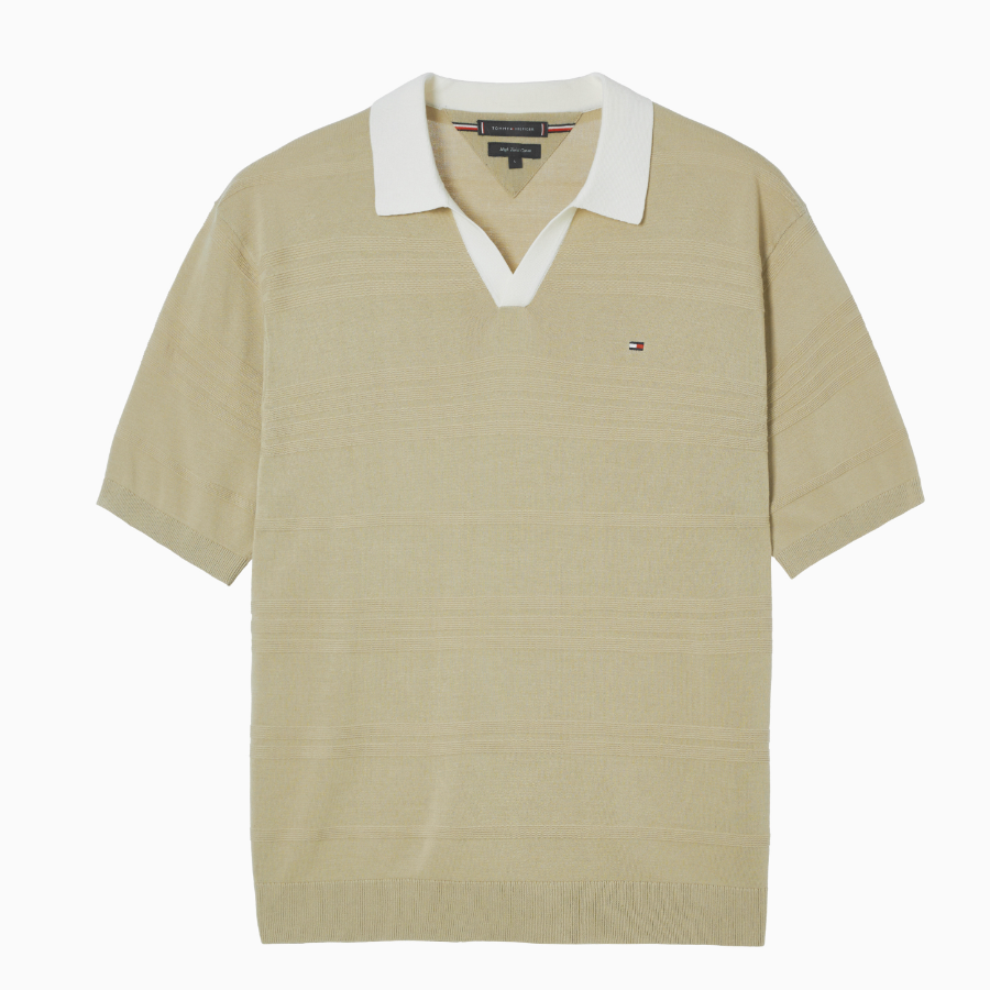 TOMMY HILFIGER [Official Headquarters] Stripe Structure Polo Knit (T12F1KPN240MT2RBT)