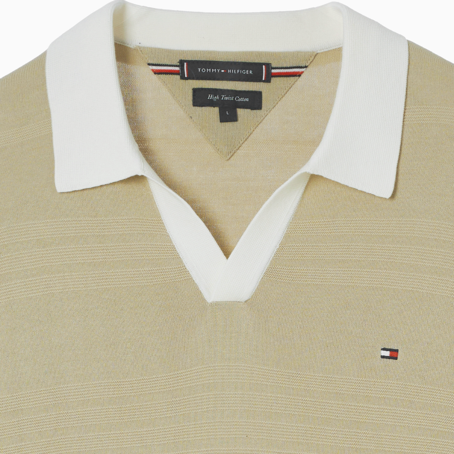 TOMMY HILFIGER [Official Headquarters] Stripe Structure Polo Knit (T12F1KPN240MT2RBT)