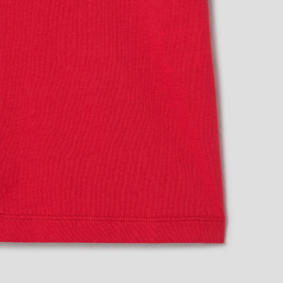 Maison Kitsune Unisex Korean Fox Printed Regular Tee-Shirt - Plum Red