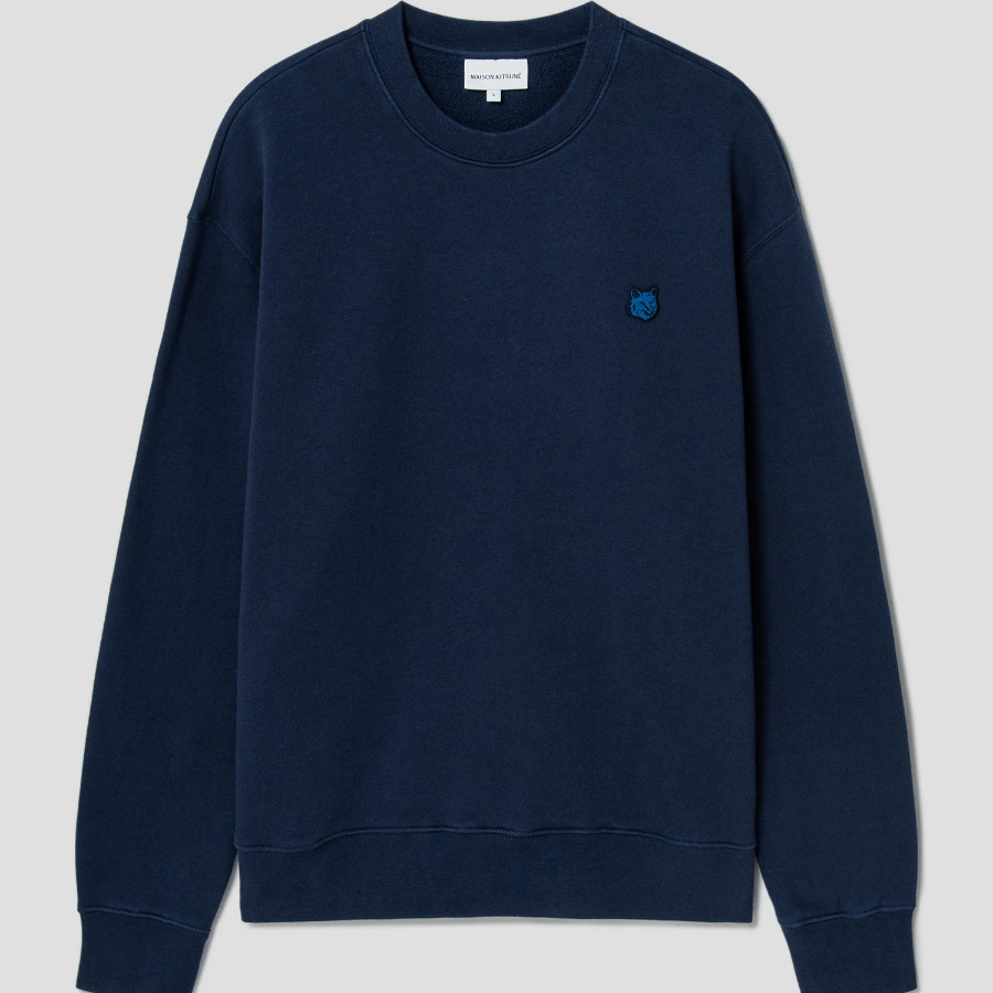 Maison Kitsune Men Bold Fox Head Patch Comfort Sweatshirt - Ink Blue