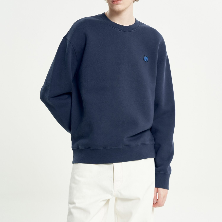 Maison Kitsune Men Bold Fox Head Patch Comfort Sweatshirt - Ink Blue