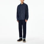 JAJU Men’s Loose Fit Chambray Denim Shirt – Navy