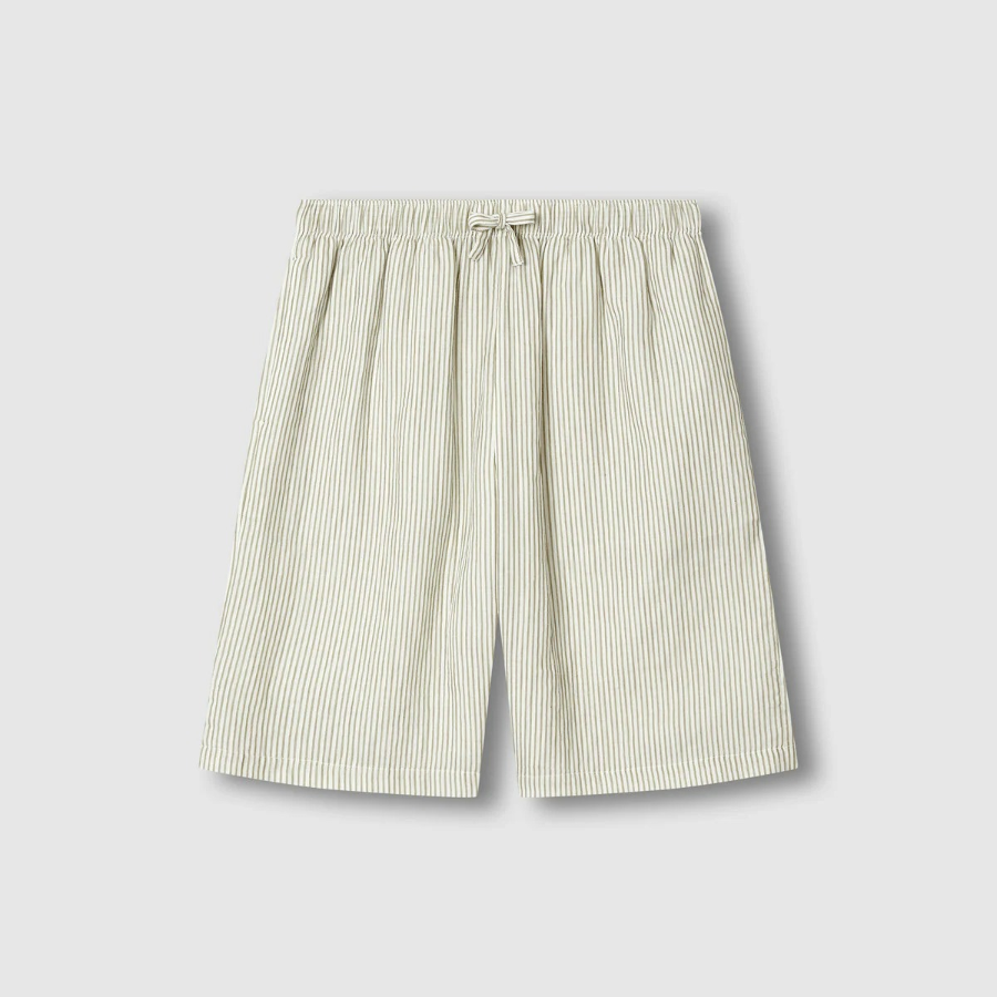 JAJU Summer Double Cotton 5-Piece Pajama Set – Light Khaki