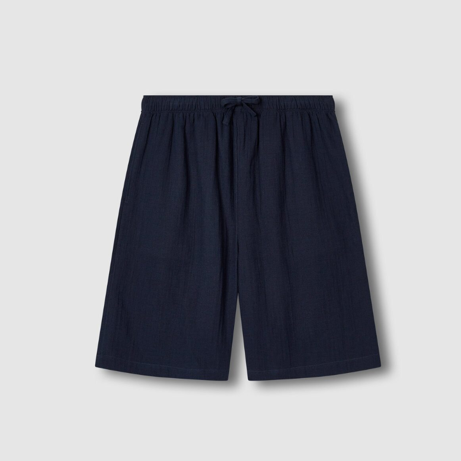 JAJU Summer Double Cotton 5-Piece Pajama Set – Navy