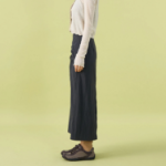 8 seconds Shirring Asymmetric Long Skirt - Ash