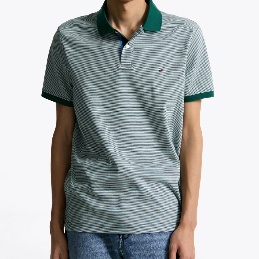 TOMMY HILFIGER [Official Headquarters] Interlock Stripe Polo Shirt (T12F1TKT160MT10CD)