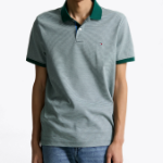 TOMMY HILFIGER [Official Headquarters] Interlock Stripe Polo Shirt (T12F1TKT160MT10CD)