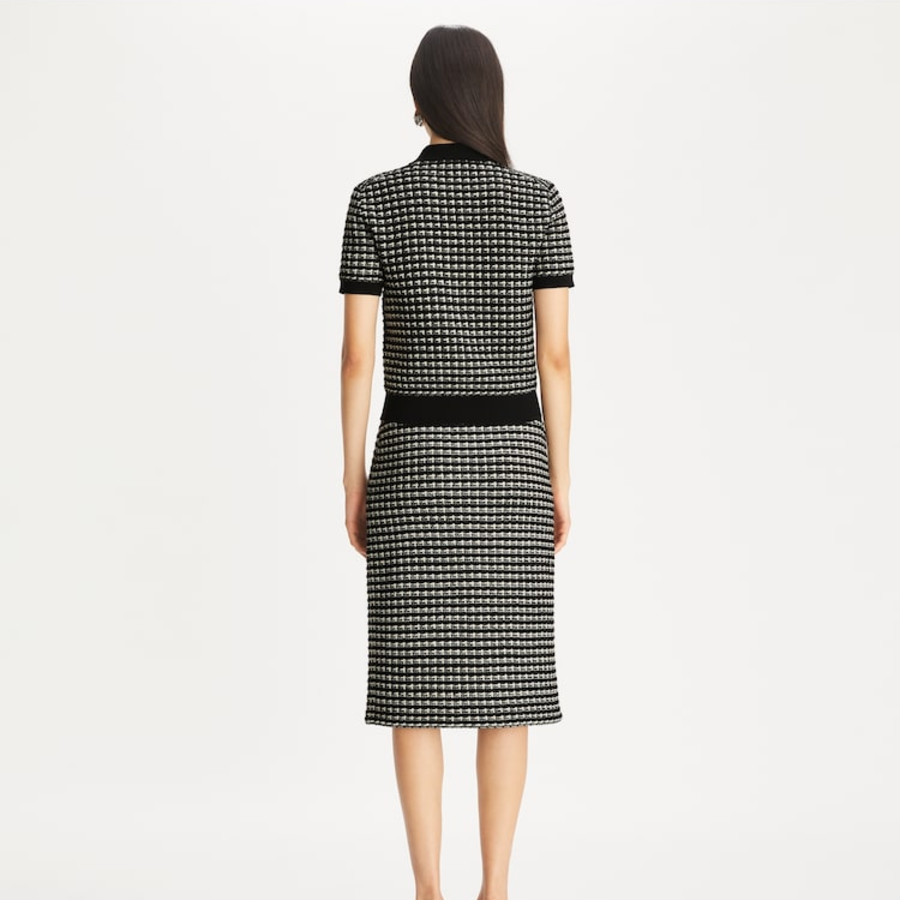 TORY BURCH Jacquard Sweater Skirt – Black