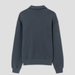 Maison Kitsune Men Bold Fox Head Patch Comfort Half Zipped Sweatshirt - Slate Grey