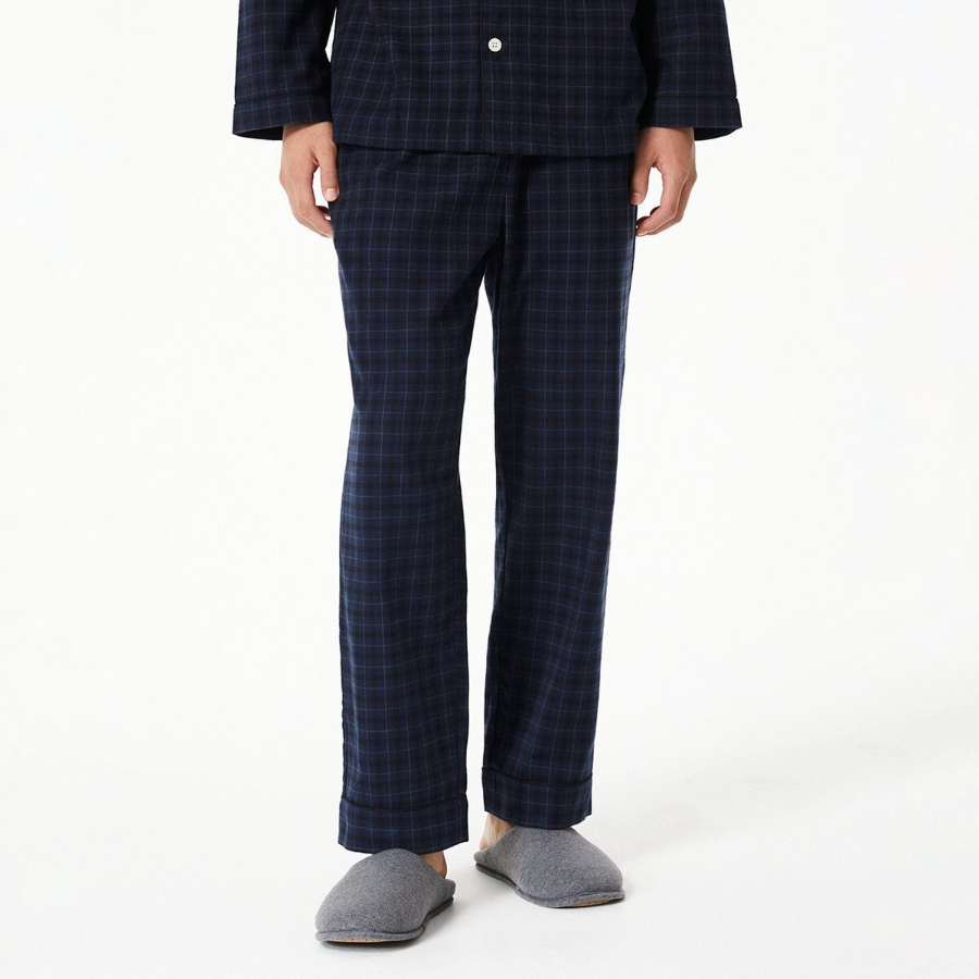 JAJU Flannel Pajama Set – Light Navy