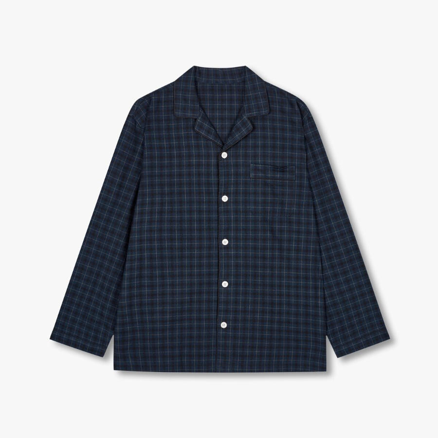 JAJU Flannel Pajama Set – Dark Navy